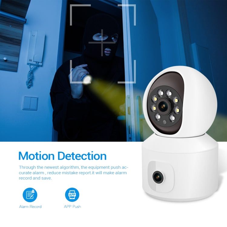 ESCAM QF010 2x2MP Dual Lens Dual Screen Surveillance WiFi Camera Support Two-way Voice & Motion Detection, QF010 ESCAM QF010 2x2MP Dual Lens Dual Screen Surveillance WiFi Camera Support Two-way Voice & Motion Detection, QF010